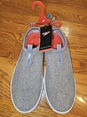 Speedo Surf Walker Rush Grey Slip-On Water Shoes with Red Insole